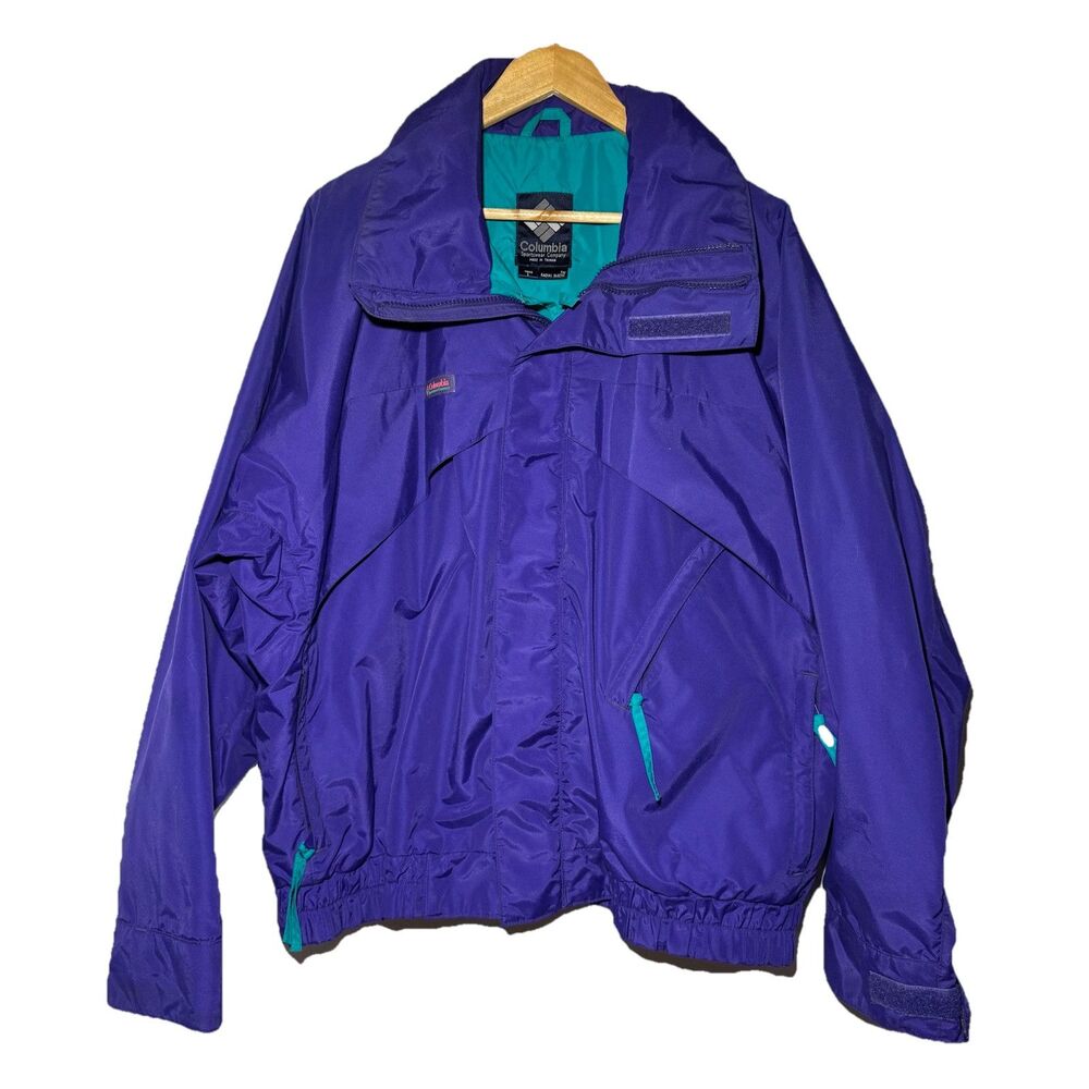 VINTAGE COLUMBUS Whirlibird Jacket Purple Sportswear Full Zip Radial Mens Large